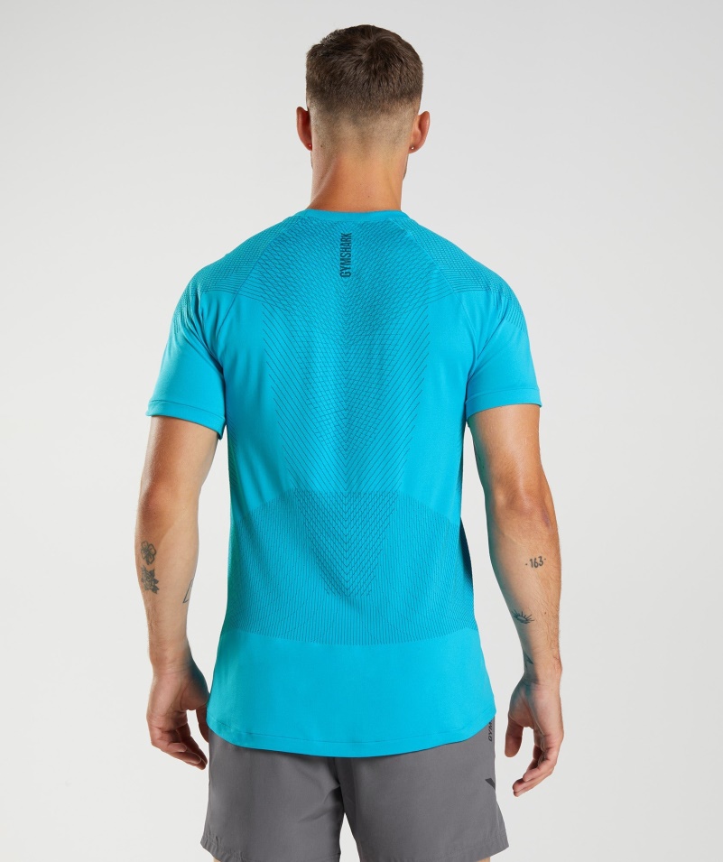 Gymshark Apex Bezšvové Tričko Shark Blue-atlantic Blue