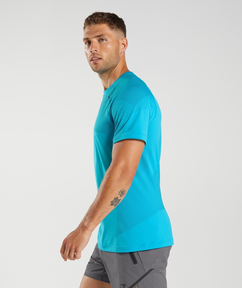 Gymshark Apex Bezšvové Tričko Shark Blue-atlantic Blue