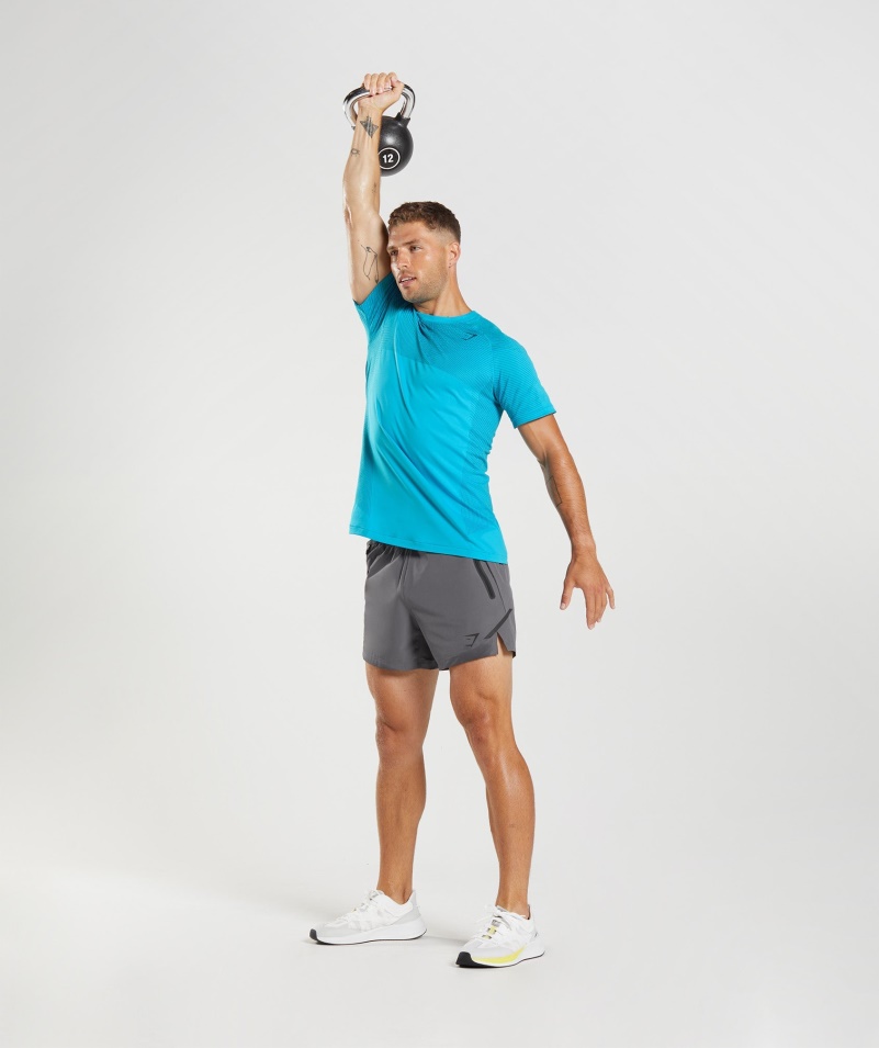 Gymshark Apex Bezšvové Tričko Shark Blue-atlantic Blue