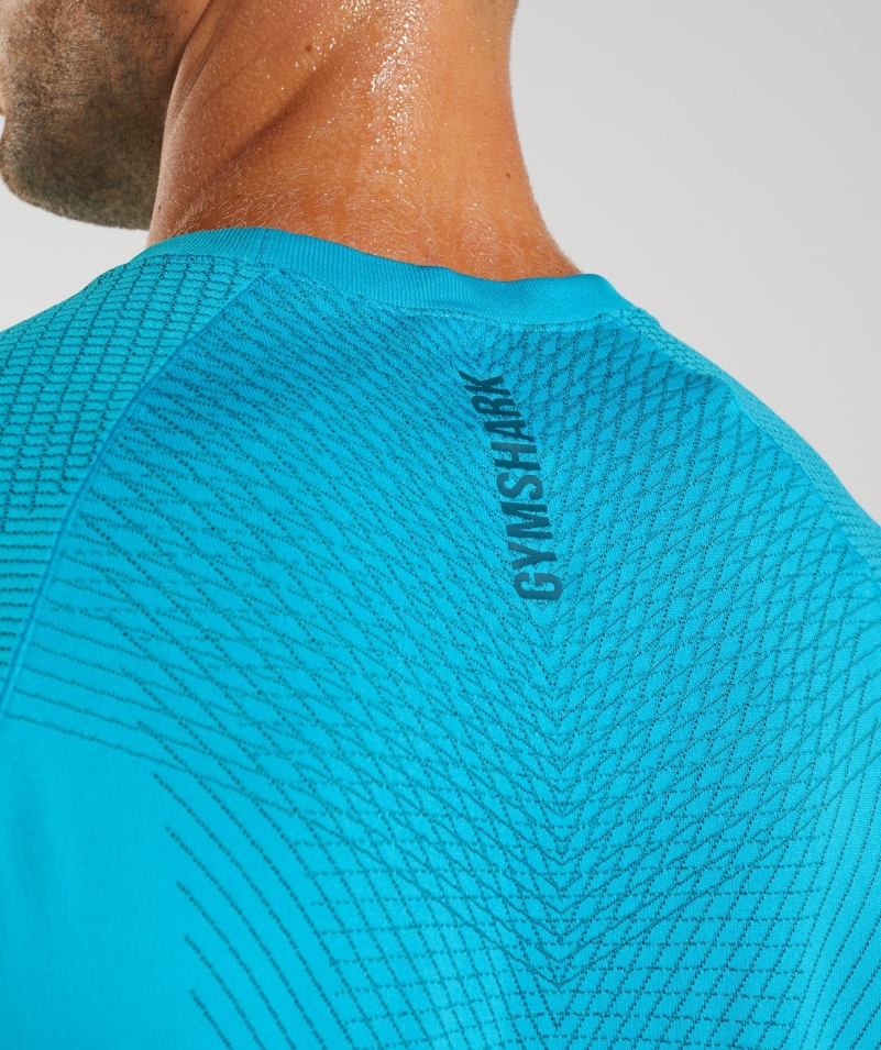 Gymshark Apex Bezšvové Tričko Shark Blue-atlantic Blue