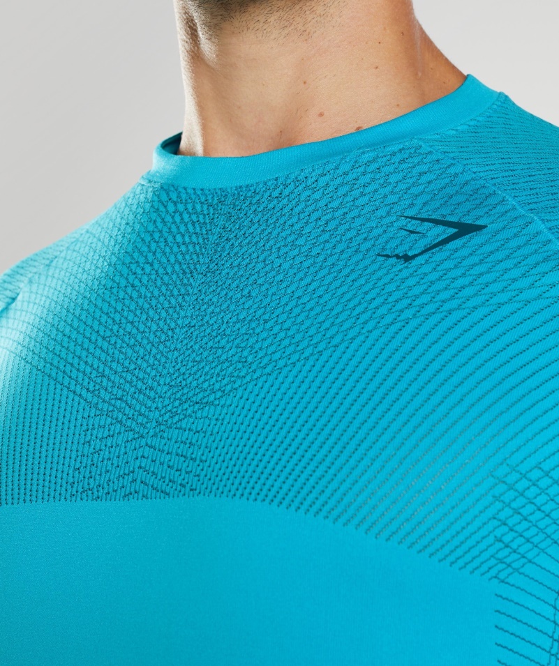 Gymshark Apex Bezšvové Tričko Shark Blue-atlantic Blue