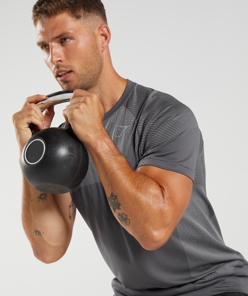 Gymshark Apex Bezšvové Tričko Silueta šedo-dymová šedá