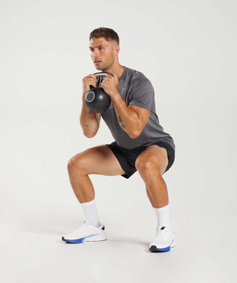 Gymshark Apex Bezšvové Tričko Silueta šedo-dymová šedá
