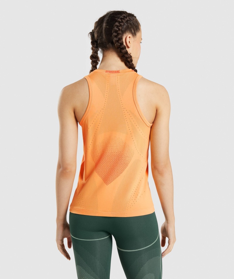 Gymshark Apex Bezšvový Tank Marhuľový Oranžovo-papája Oranžový