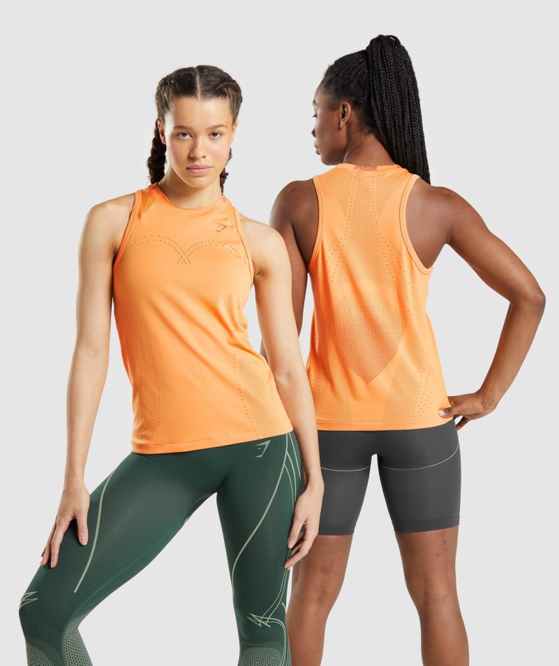 Gymshark Apex Bezšvový Tank Marhuľový Oranžovo-papája Oranžový