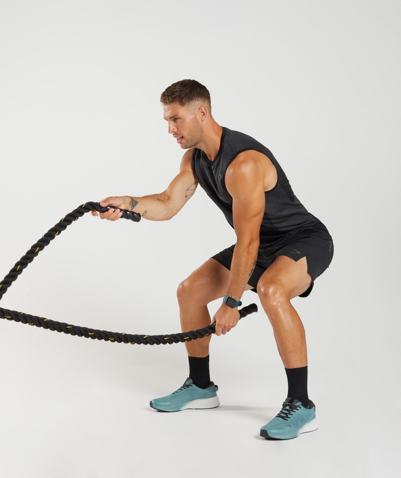 Gymshark Apex Bezšvové Tank čierno-silueta šedá