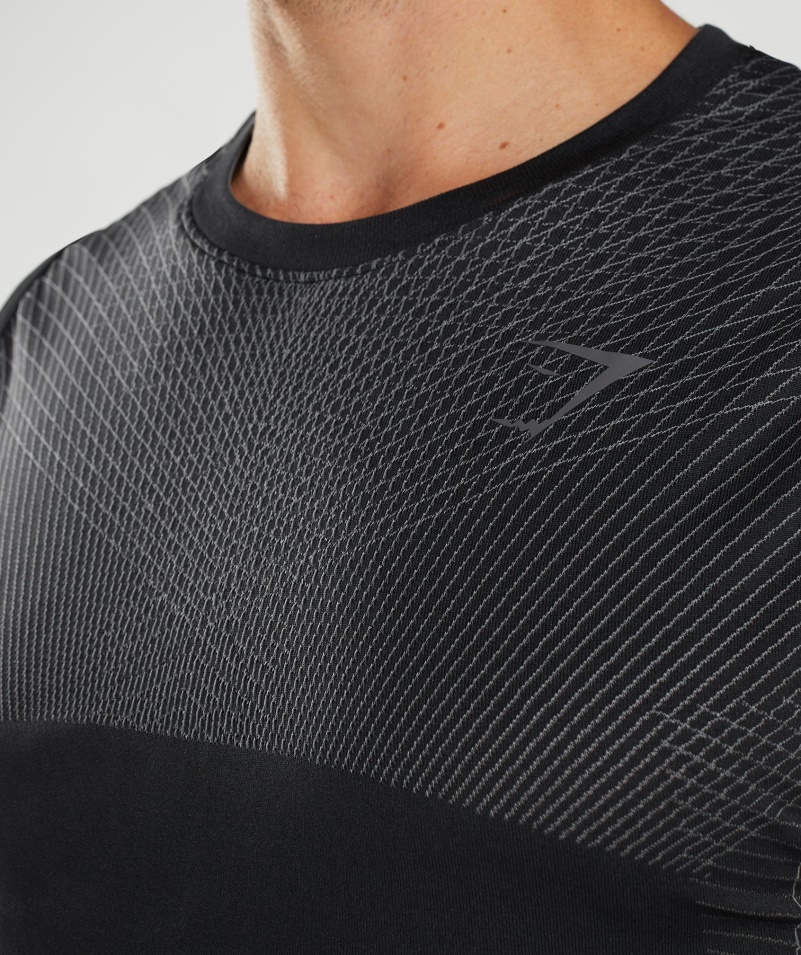 Gymshark Apex Bezšvové Tank čierno-silueta šedá