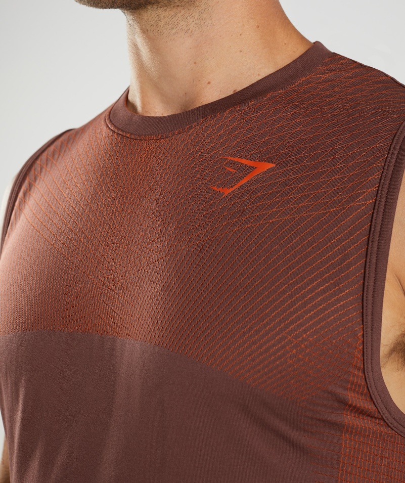 Gymshark Apex Bezšvové Tank čerešňovo Hnedo-paprikovo červené