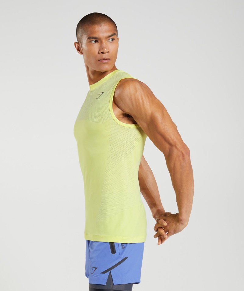 Gymshark Apex Bezšvový Tank Svetluška Zeleno-biela