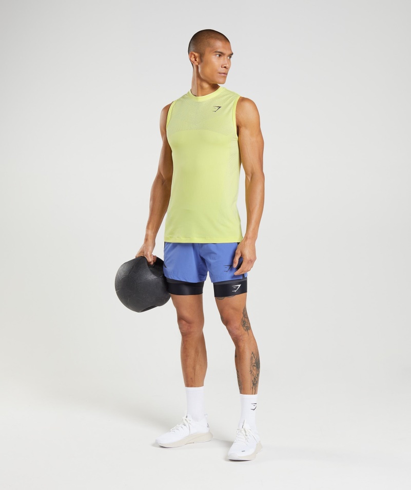 Gymshark Apex Bezšvový Tank Svetluška Zeleno-biela