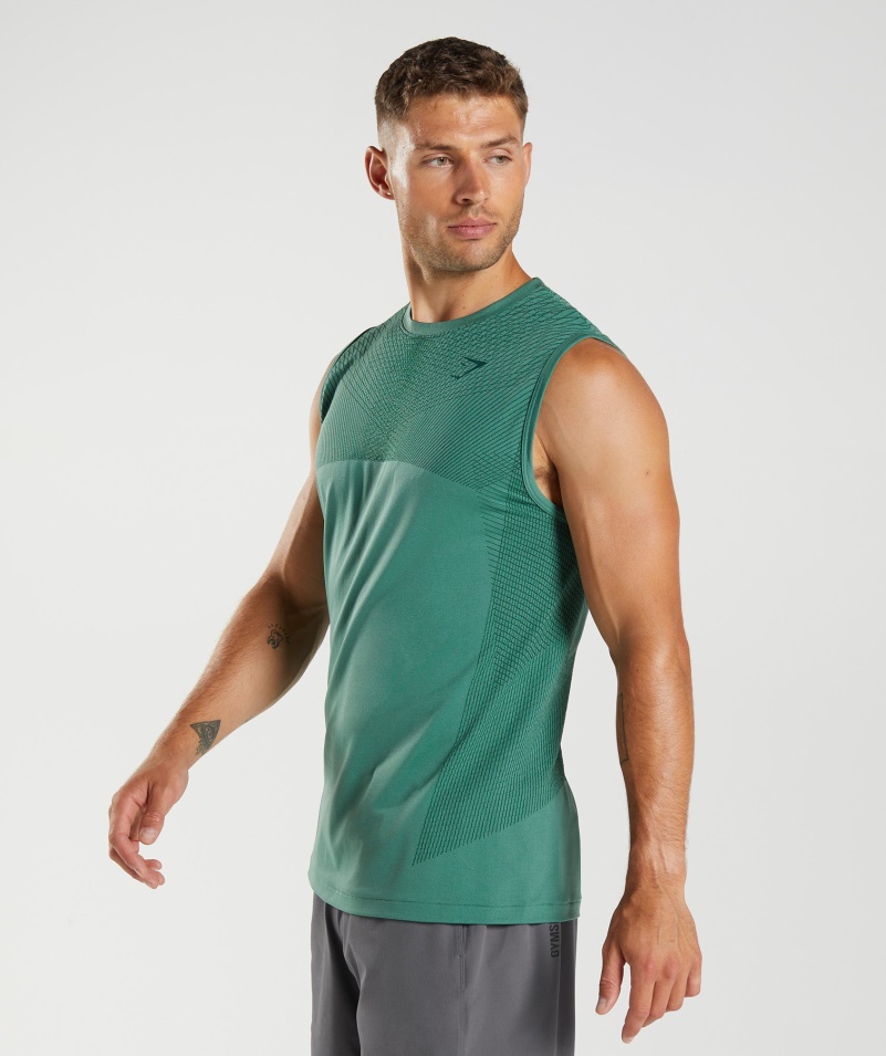 Gymshark Apex Bezšvové Tank Hoya Green-woodland Green