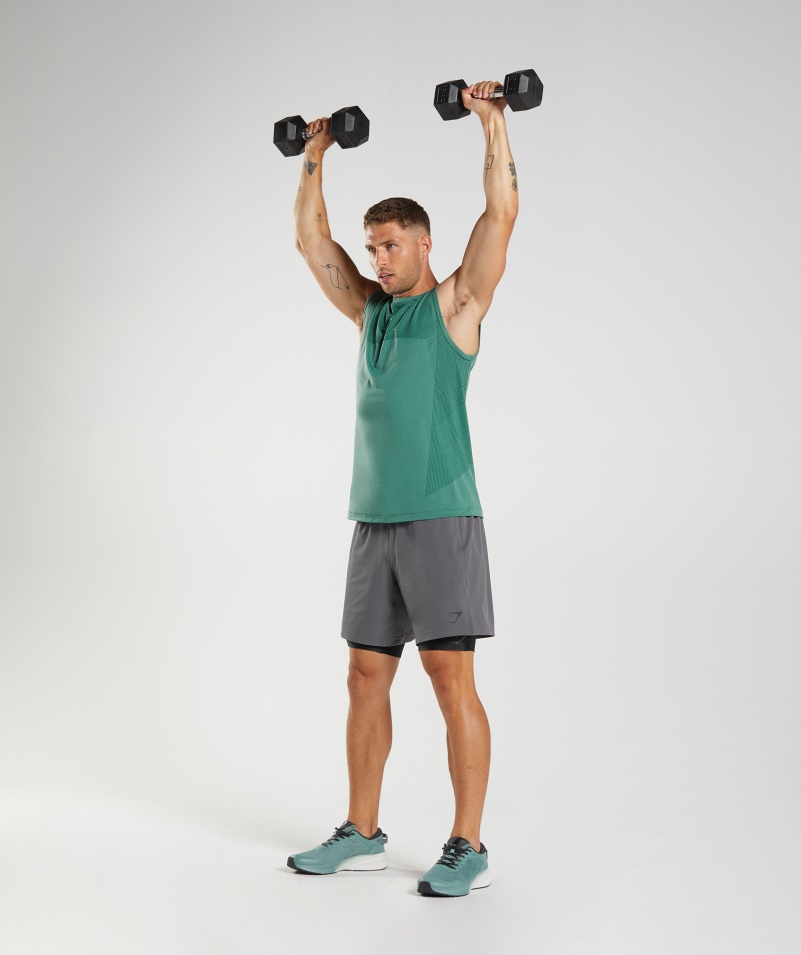 Gymshark Apex Bezšvové Tank Hoya Green-woodland Green