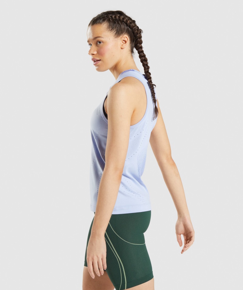 Gymshark Apex Bezšvová Nádrž Levanduľová Modrá-dvorová Modrá