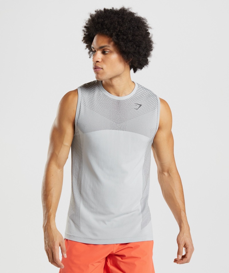 Gymshark Apex Bezšvové Tank Svetlošedo-onyxovo Sivý