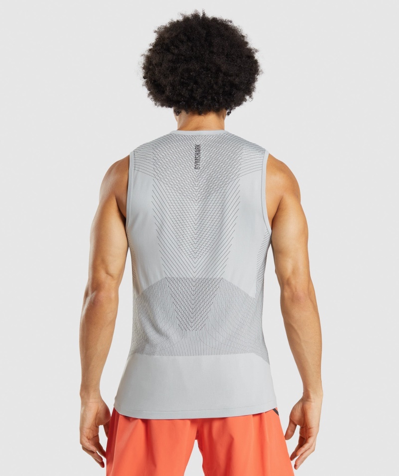 Gymshark Apex Bezšvové Tank Svetlošedo-onyxovo Sivý