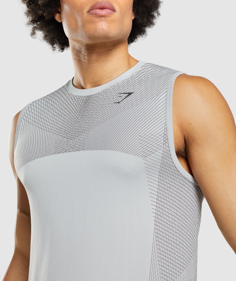Gymshark Apex Bezšvové Tank Svetlošedo-onyxovo Sivý