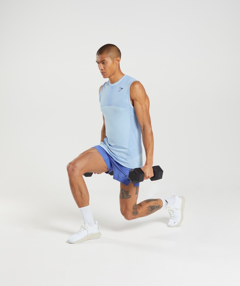 Gymshark Apex Bezšvové Tankové Obliečky Modro-kurtové Modré