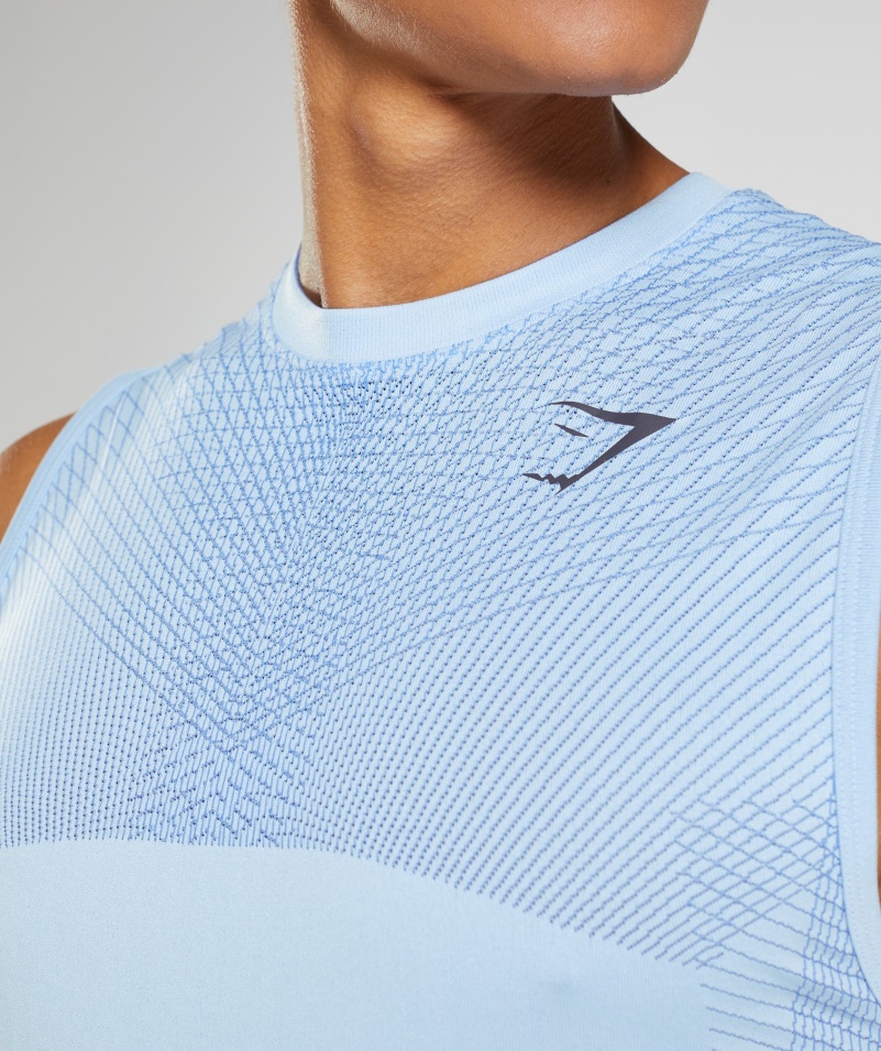Gymshark Apex Bezšvové Tankové Obliečky Modro-kurtové Modré