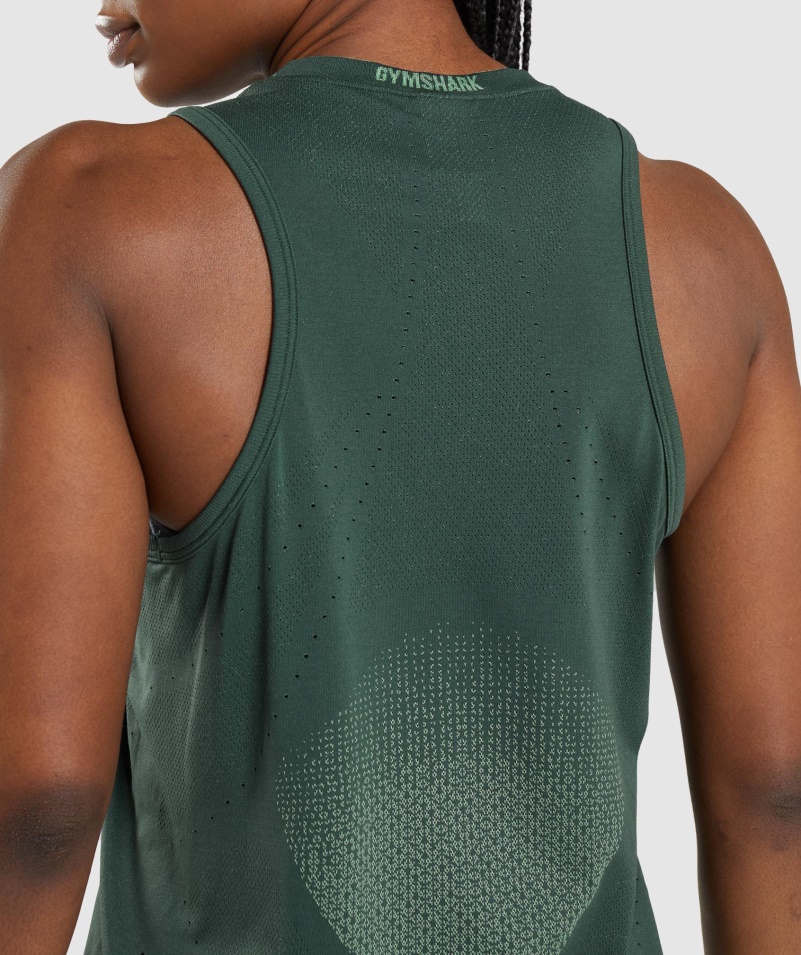 Gymshark Apex Bezšvový Tank Obsidián Zeleno-uhorkový Zelený
