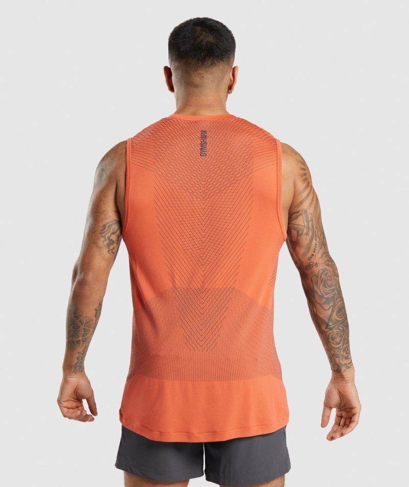 Gymshark Apex Bezšvové Tank Papája Oranžovo-onyx Sivá