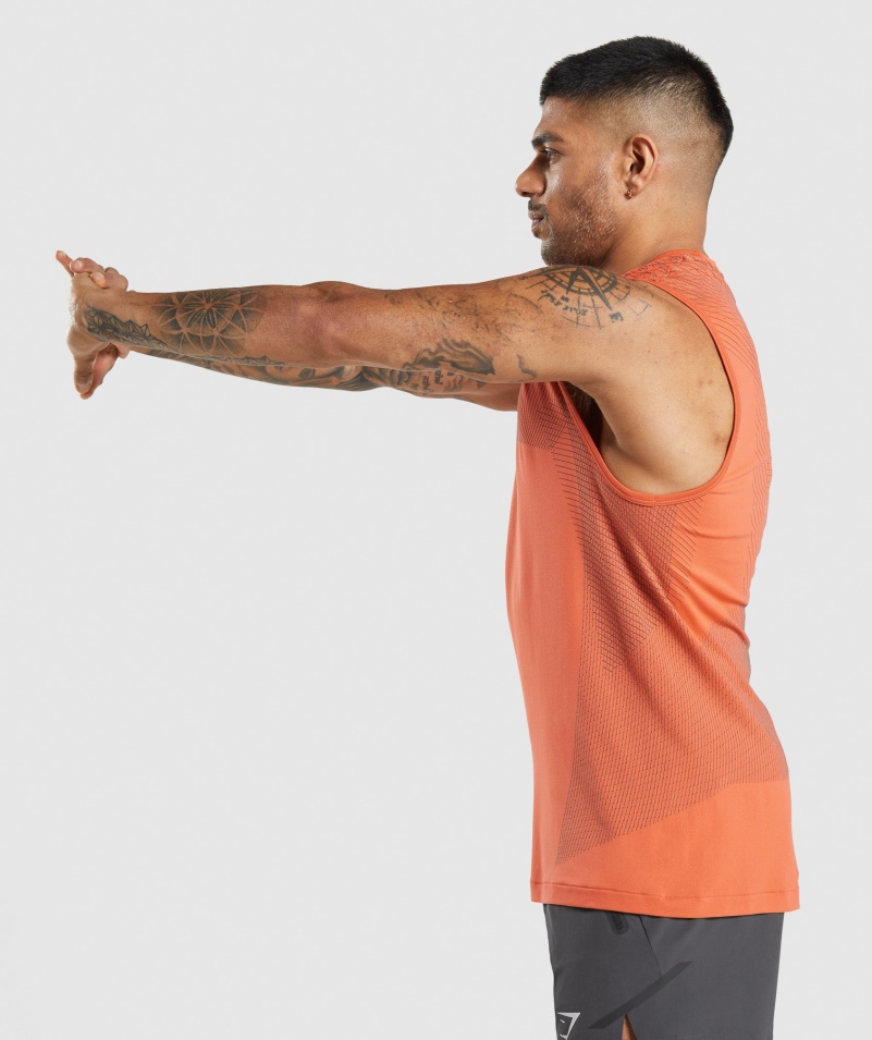 Gymshark Apex Bezšvové Tank Papája Oranžovo-onyx Sivá