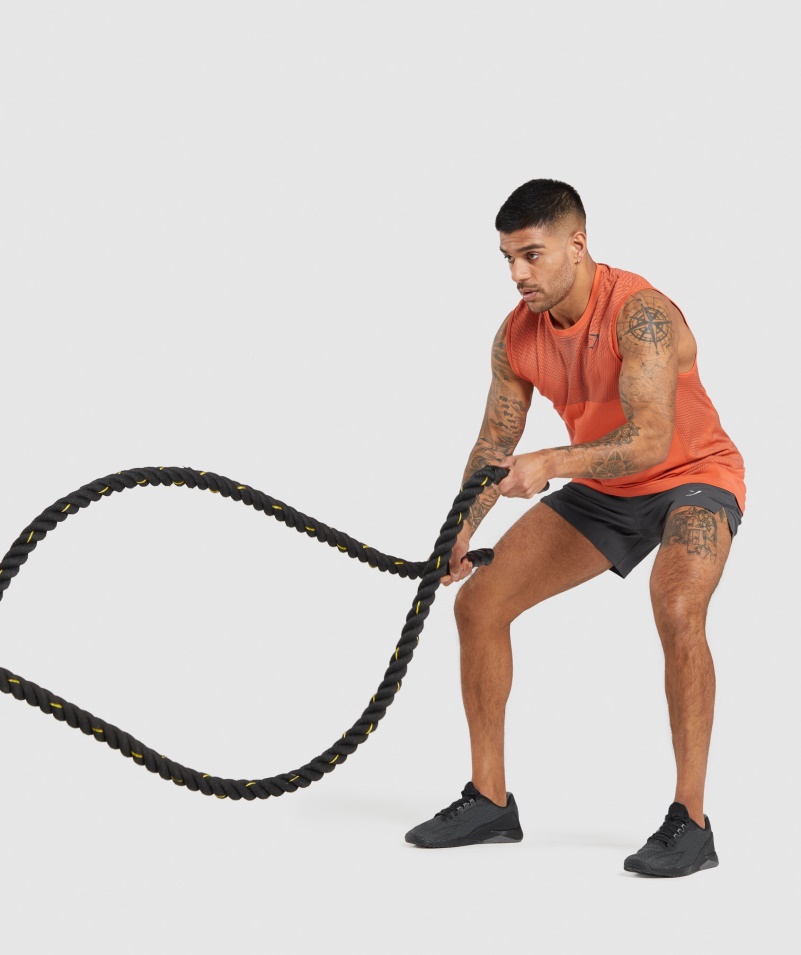 Gymshark Apex Bezšvové Tank Papája Oranžovo-onyx Sivá