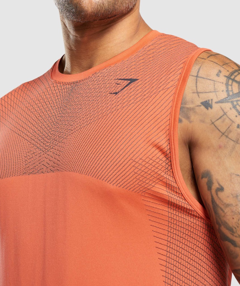 Gymshark Apex Bezšvové Tank Papája Oranžovo-onyx Sivá