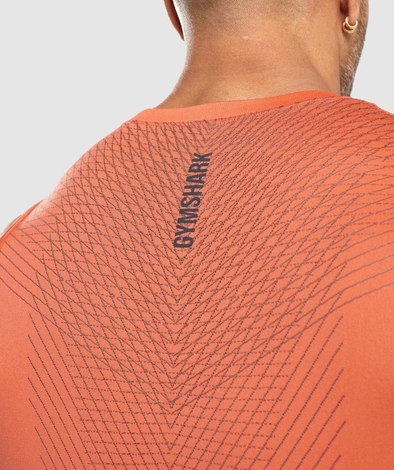 Gymshark Apex Bezšvové Tank Papája Oranžovo-onyx Sivá