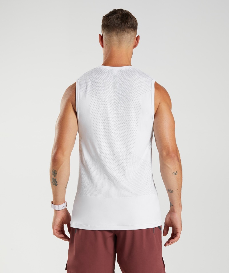 Gymshark Apex Bezšvový Tank Bielo-svetlosivý