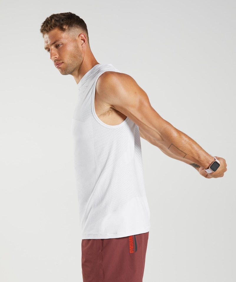Gymshark Apex Bezšvový Tank Bielo-svetlosivý