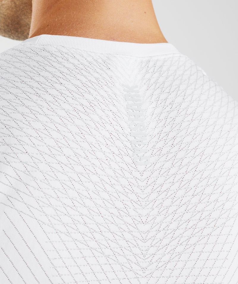 Gymshark Apex Bezšvový Tank Bielo-svetlosivý