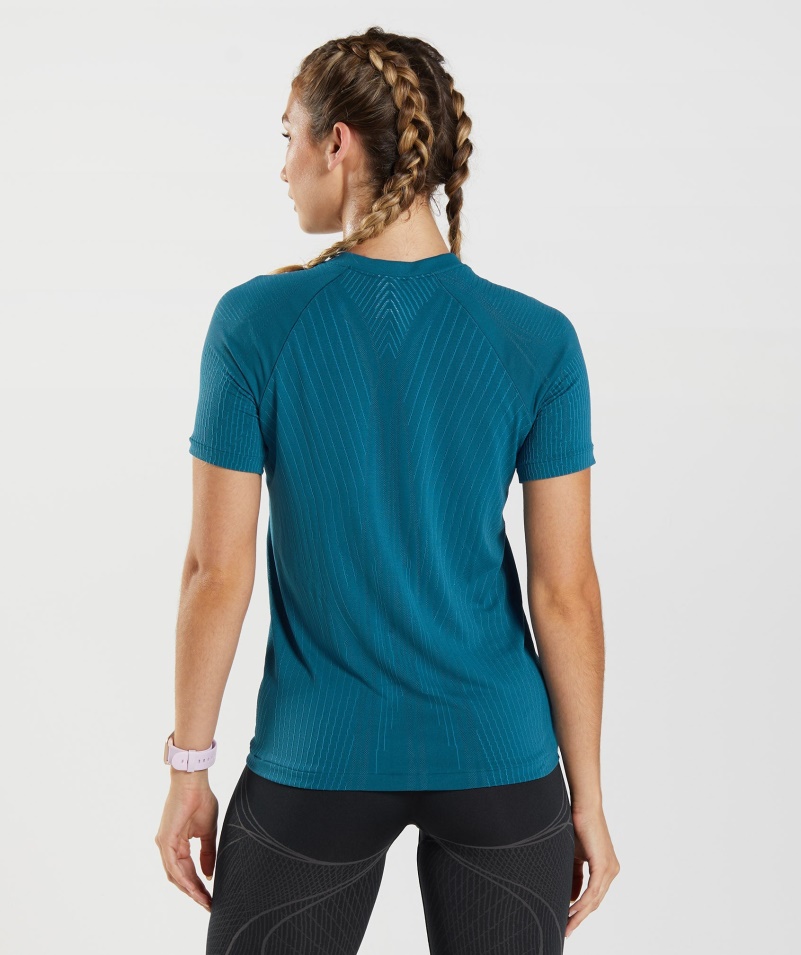 Gymshark Apex Bezšvový Top Atlantic Blue-shark Blue