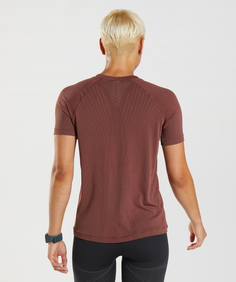 Gymshark Apex Bezšvový Top čerešňovo Hnedo-hľuzovkový Hnedý
