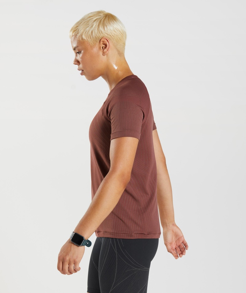 Gymshark Apex Bezšvový Top čerešňovo Hnedo-hľuzovkový Hnedý