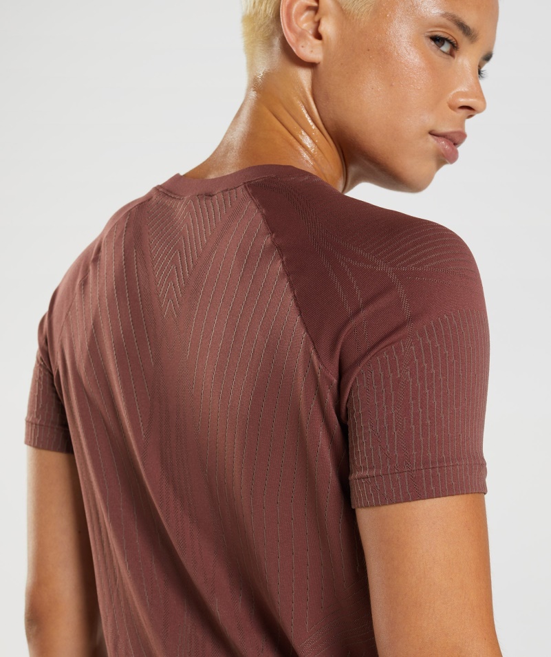 Gymshark Apex Bezšvový Top čerešňovo Hnedo-hľuzovkový Hnedý