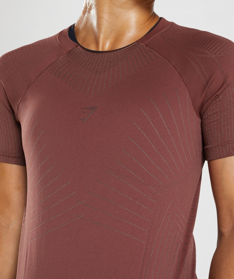 Gymshark Apex Bezšvový Top čerešňovo Hnedo-hľuzovkový Hnedý