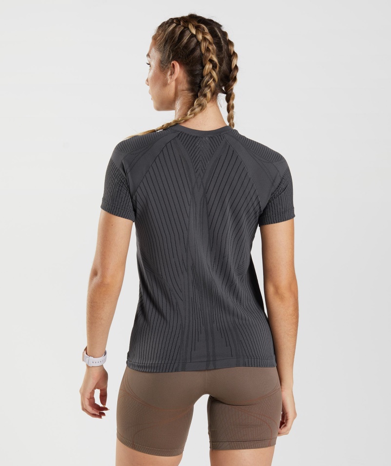 Gymshark Apex Bezšvový Top ónyx Sivo-čierny