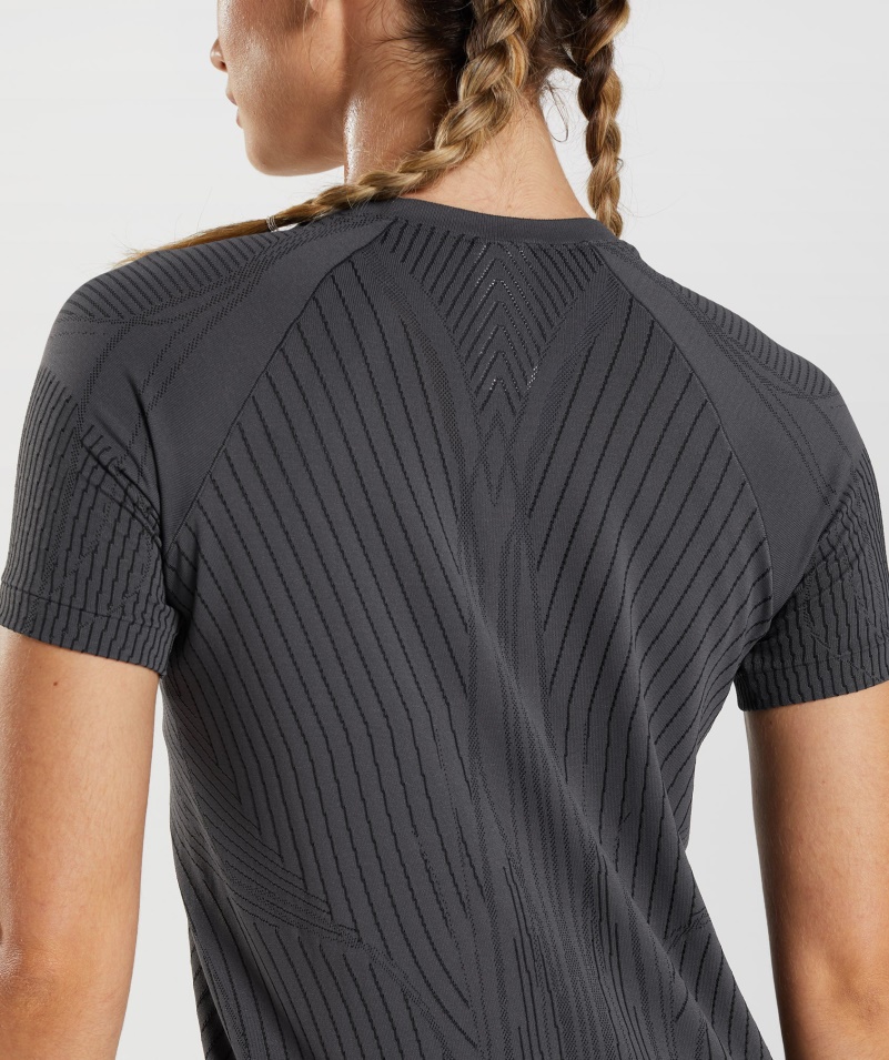 Gymshark Apex Bezšvový Top ónyx Sivo-čierny