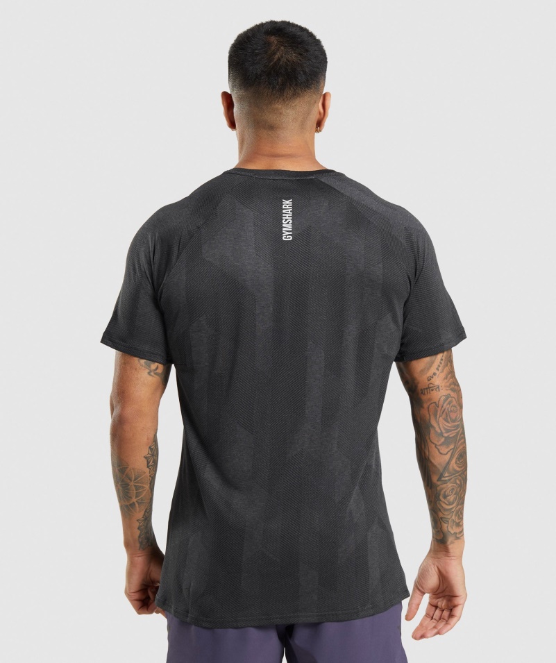 Tričko Gymshark Apex čierno-onyx Sivá