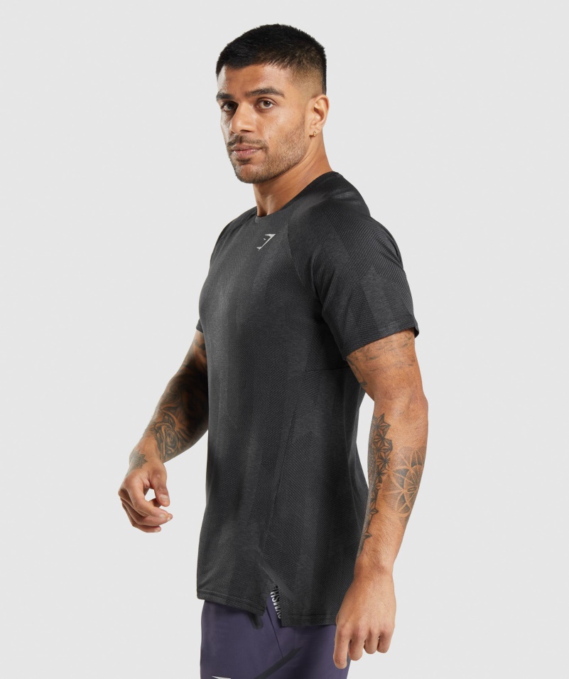 Tričko Gymshark Apex čierno-onyx Sivá