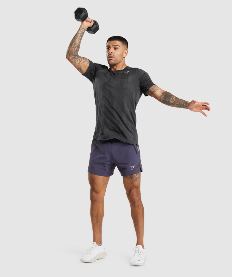 Tričko Gymshark Apex čierno-onyx Sivá