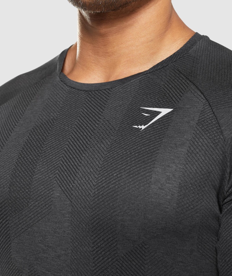 Tričko Gymshark Apex čierno-onyx Sivá