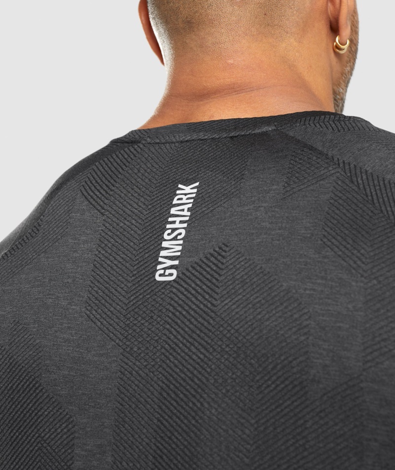 Tričko Gymshark Apex čierno-onyx Sivá