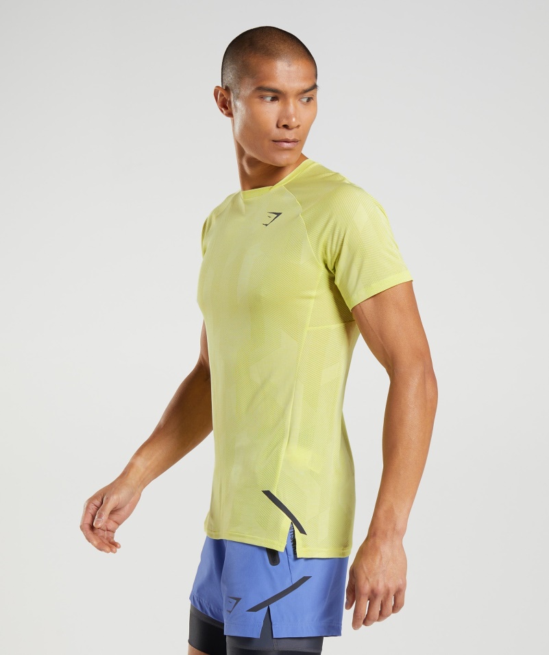 Gymshark Apex Tričko Svetluška Zeleno-biele