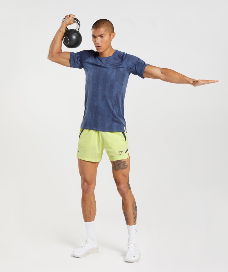 Gymshark Apex Tričko ónyx šedo-kurt Modré