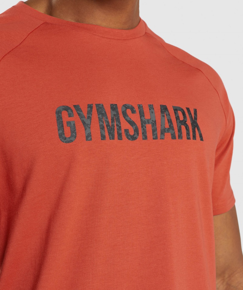 Gymshark Apollo Camo Tričko Sako červené