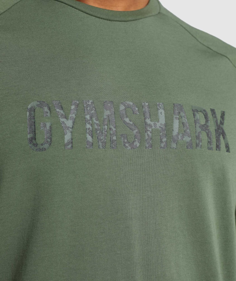 Gymshark Apollo Camo Tričko Camo Zelené