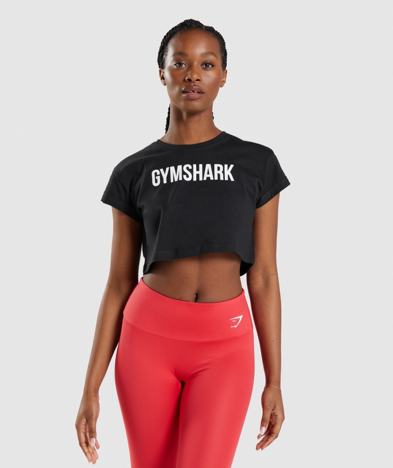 Gymshark Apollo Crop Top čierny