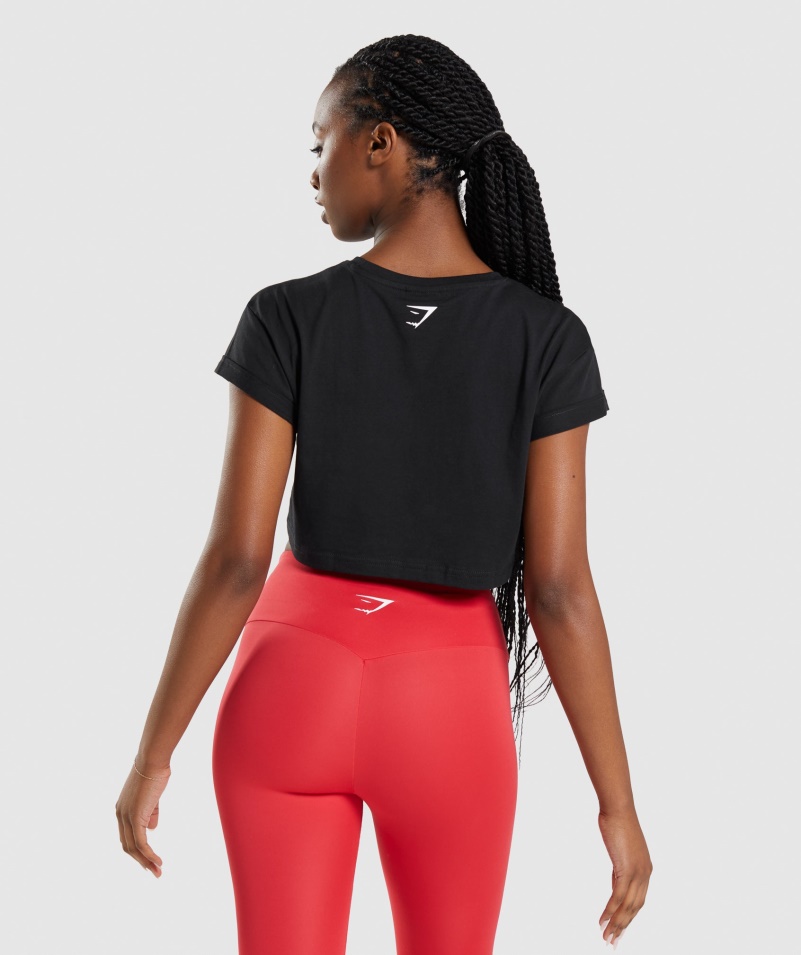 Gymshark Apollo Crop Top čierny