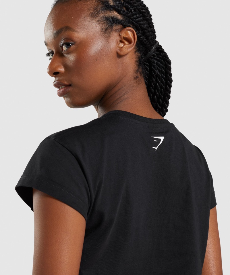 Gymshark Apollo Crop Top čierny
